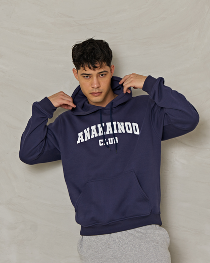 Logo Print Hoodie Navy Blue