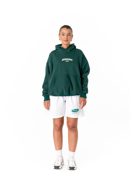 Logo Print Hoodie Green